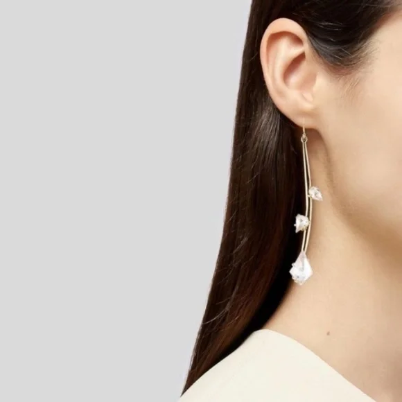 ALEXIS BITTAR • Miss Havisham Gold Flower Bud Crystal Earrings - Picture 7 of 9